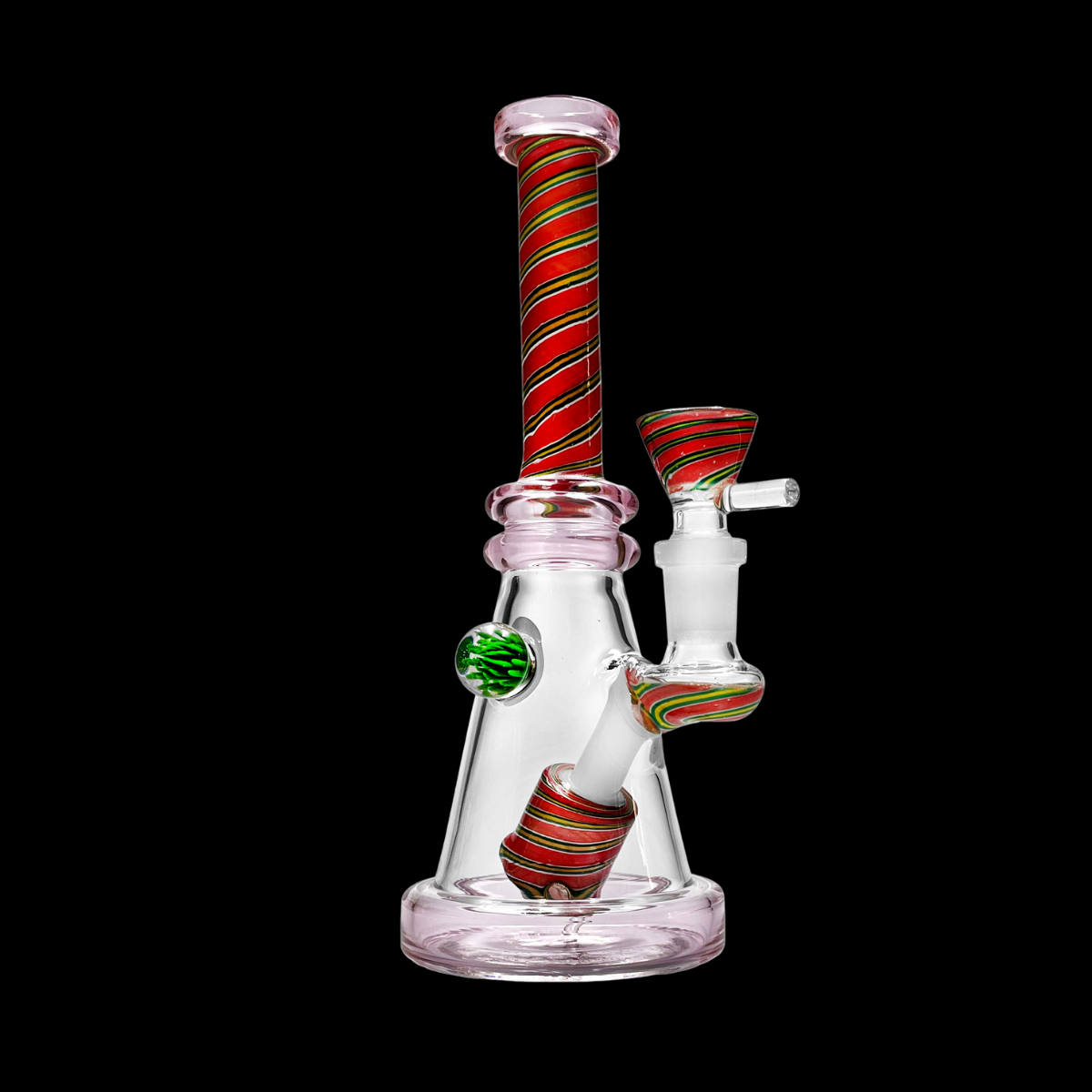 Candy Twist 20cm glass beaker bong – pink