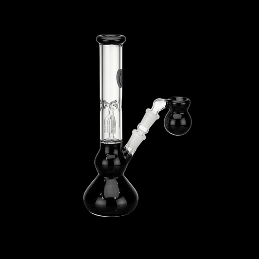 Monaco black glass ice bong with triple tree percolator and ash catcher
