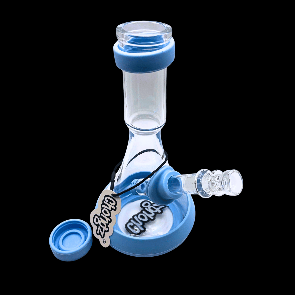 Chongz Emmet M sealable blue glass ice bong with silicone mouthpiece and joint plugs