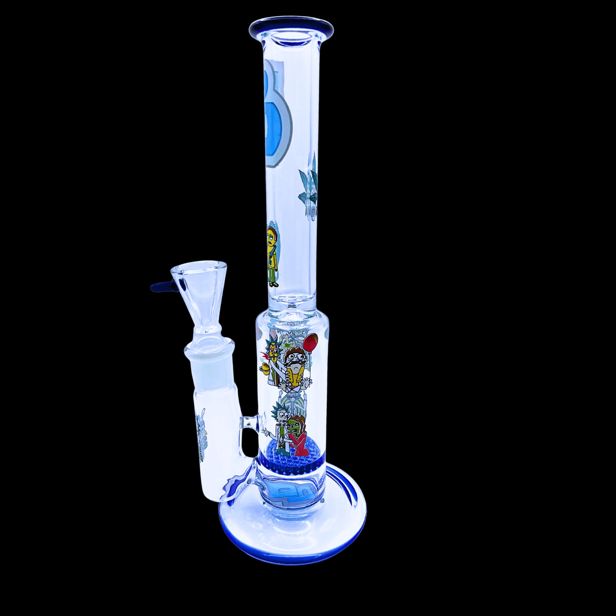 Rick & Morty Blue Orbit Honeycomb Perc Glass Bong – 30.5cm