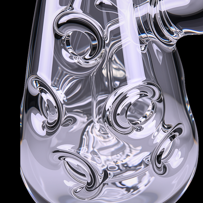 Close-up of the Chongz Holy Moley bong’s circular glass chamber design