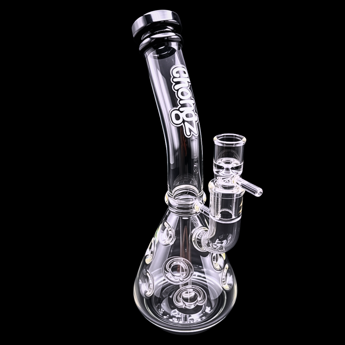 Chongz Holy Moley 28cm sculpted clear glass bong – full front view