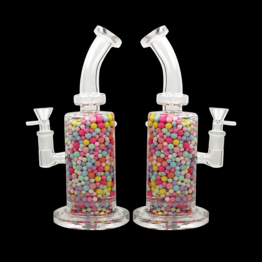 Candy-sprinkles glass bong – 25.5 cm, 830 g, colours vary