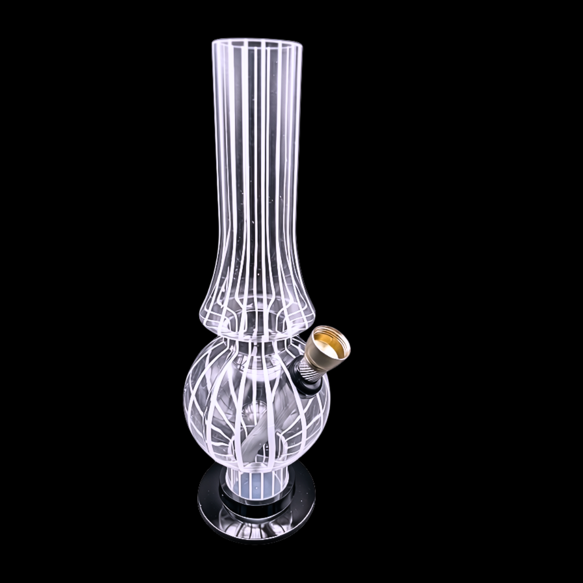 Candy Stripe Acrylic Bong – 26cm lightweight acrylic bong with striped design and removable base