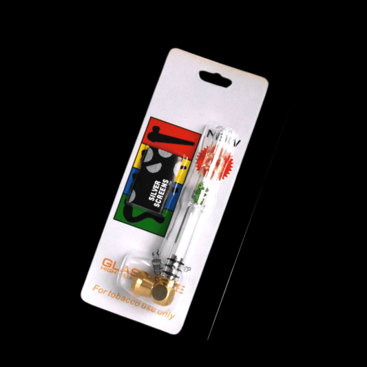 Crystal Gem Glass Pipe with Screens (12cm)
