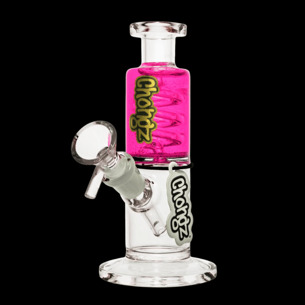 Chongz Floyd 15cm liquid-filled mini glass bong in pink
