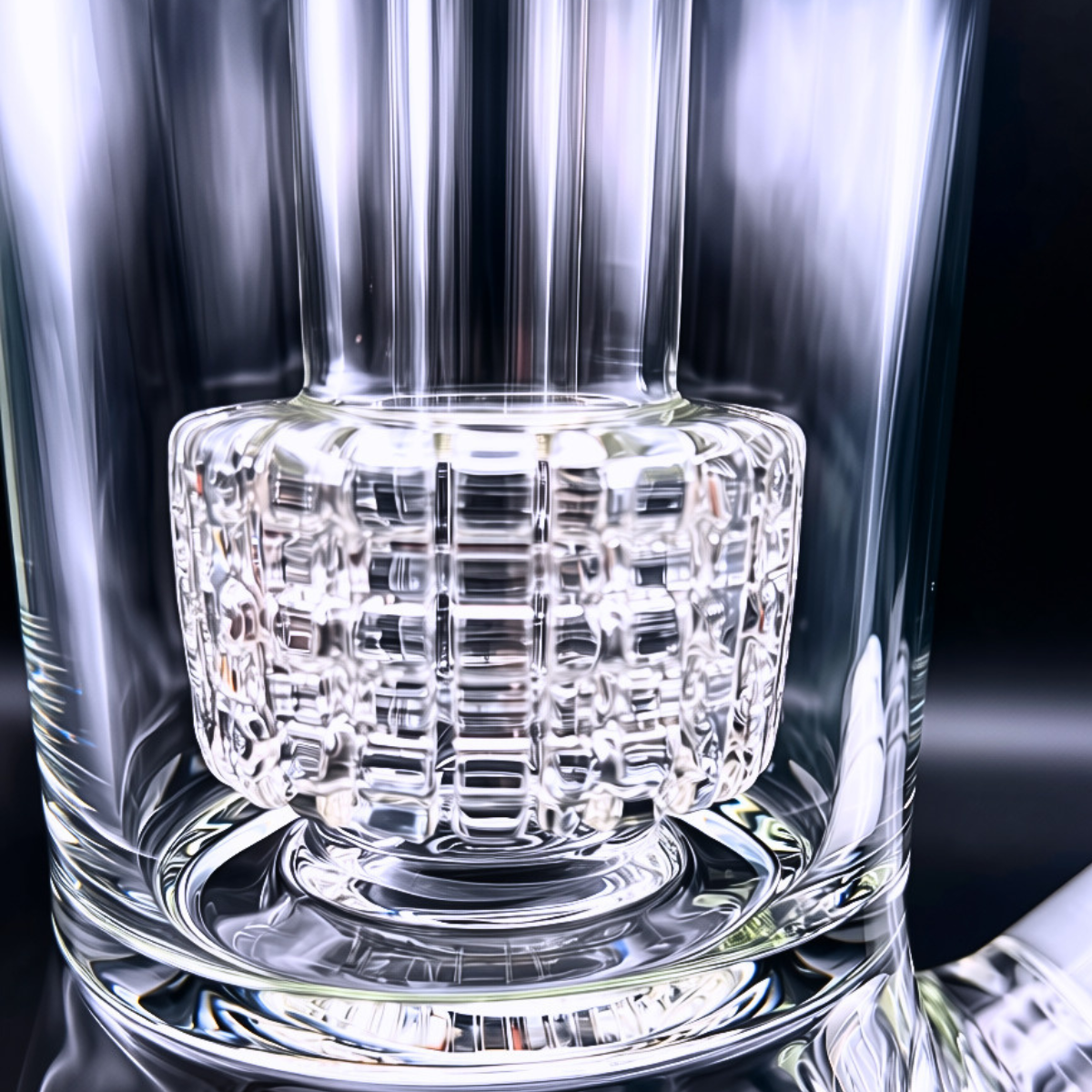 Close-up of the internal percolator inside the Chongz Dr Bob glass bong