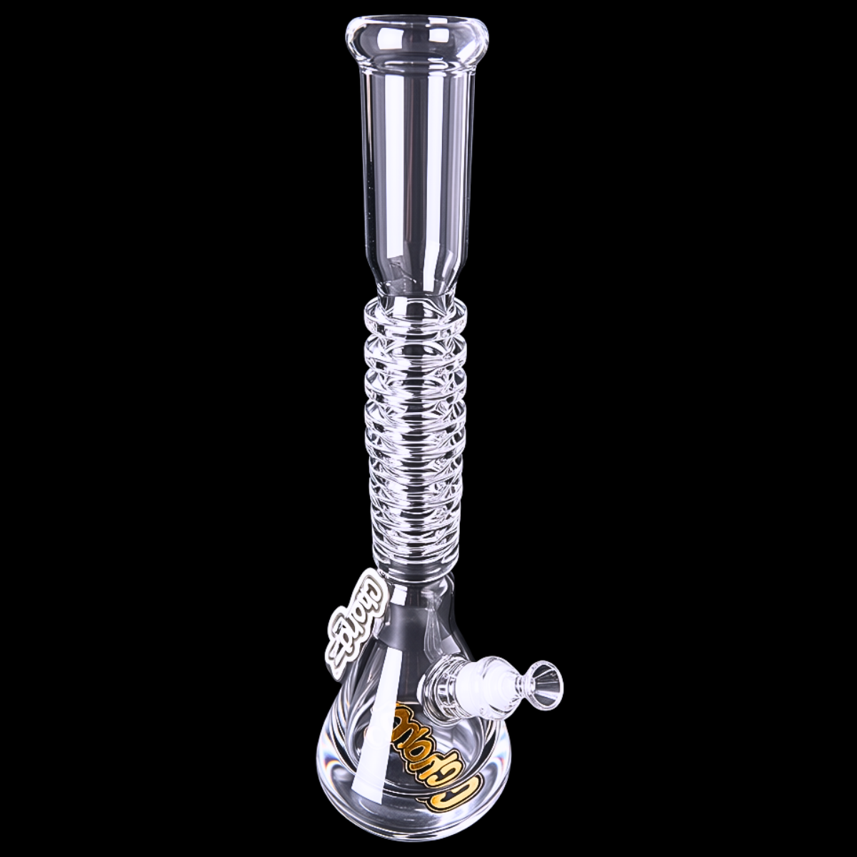 Chongz Lovely Bones 46.5cm heavy-duty clear glass bong – full front view