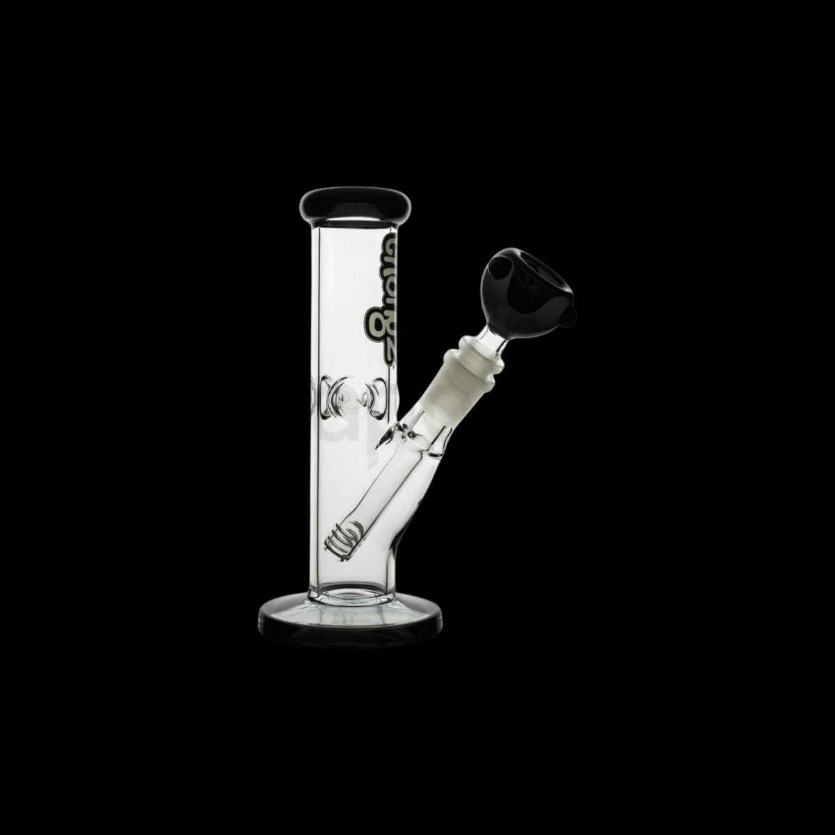 Chongz Rawhide 19cm clear glass bong with black accents and glass bowl