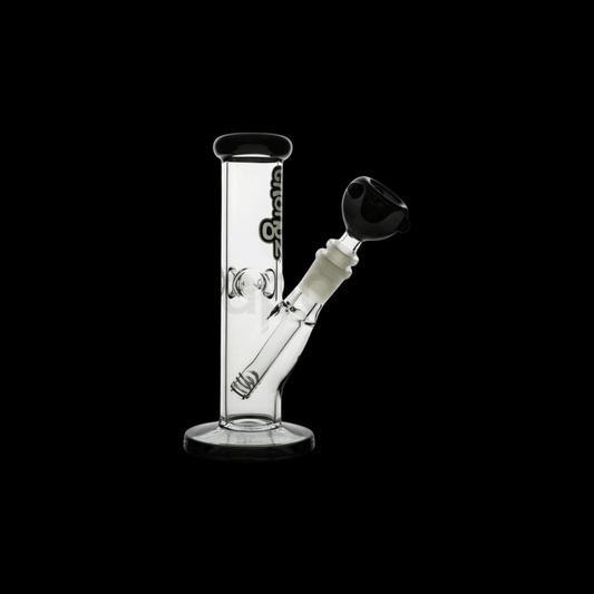 Chongz Rawhide 19cm clear glass bong with black accents and glass bowl