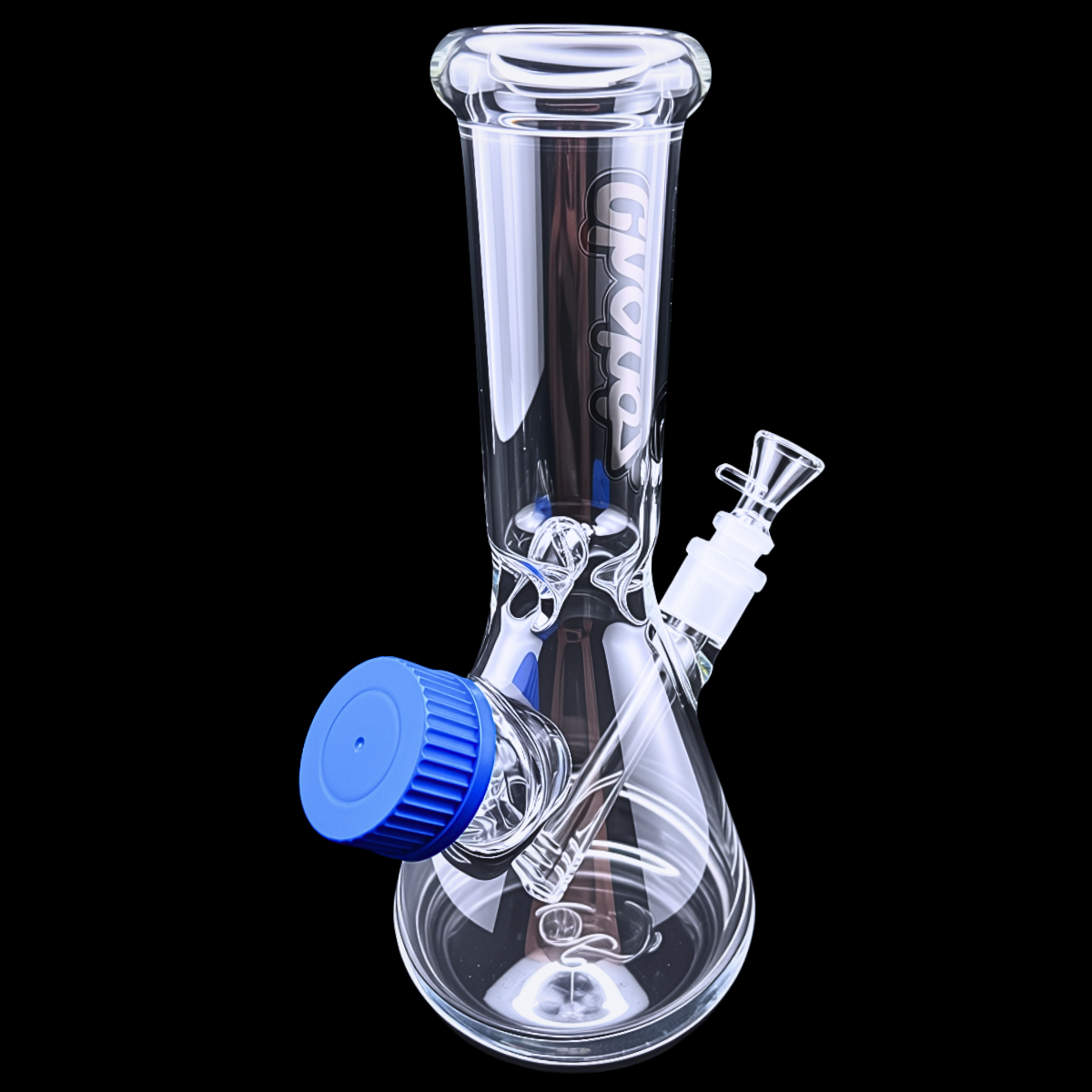 Full-length view of Chongz Just Stash It 5mm clear glass beaker bong