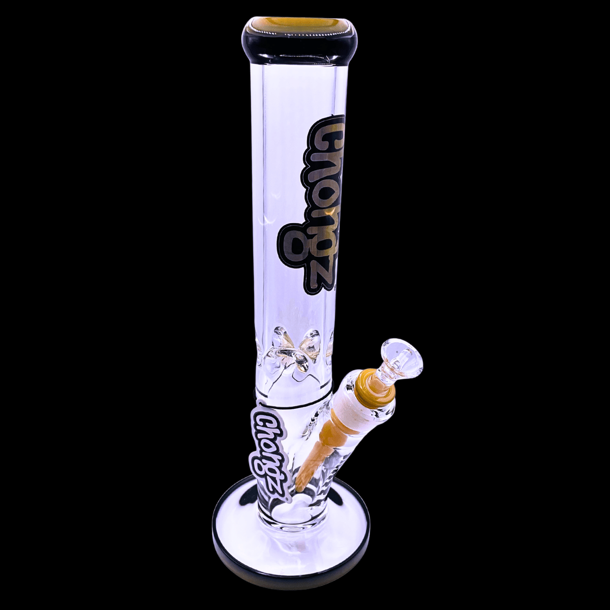 Chongz Bob 35cm orange 9mm heavy glass ice bong with circular base