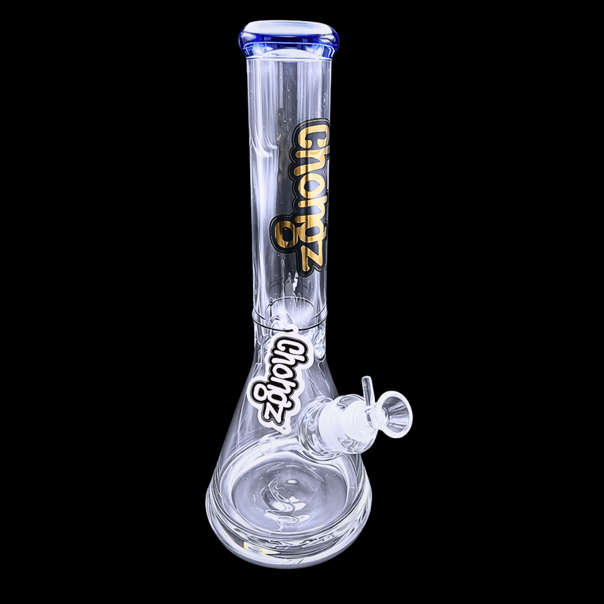 Chongz Heavyman blue glass beaker bong – 35cm front view
