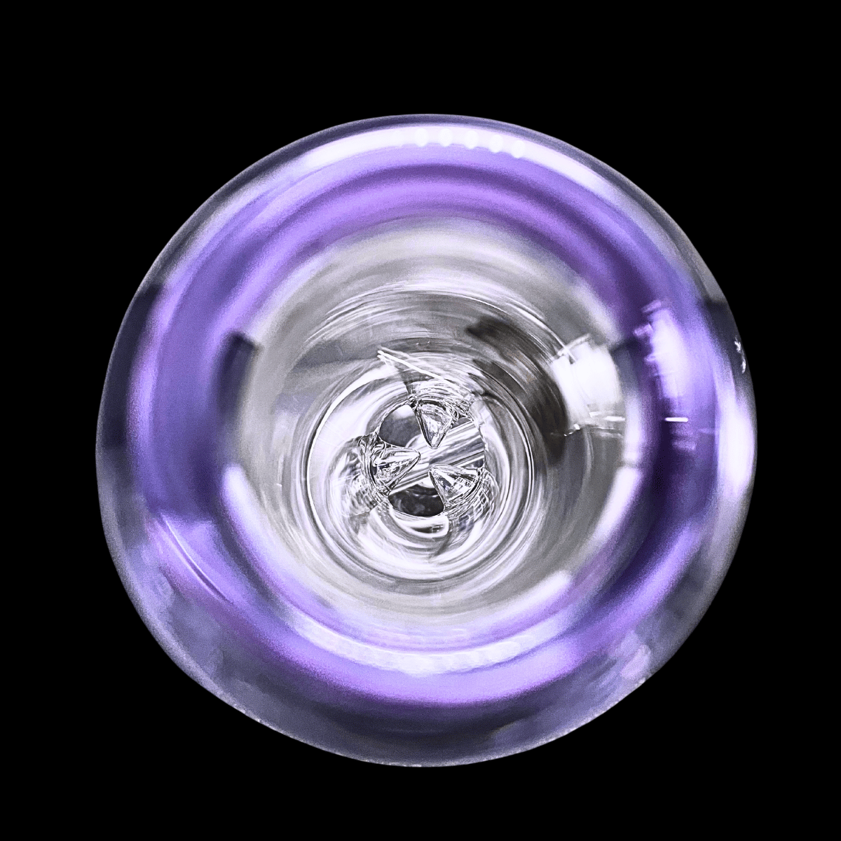 Top view of purple circular base on Chongz Heavyweight glass bong