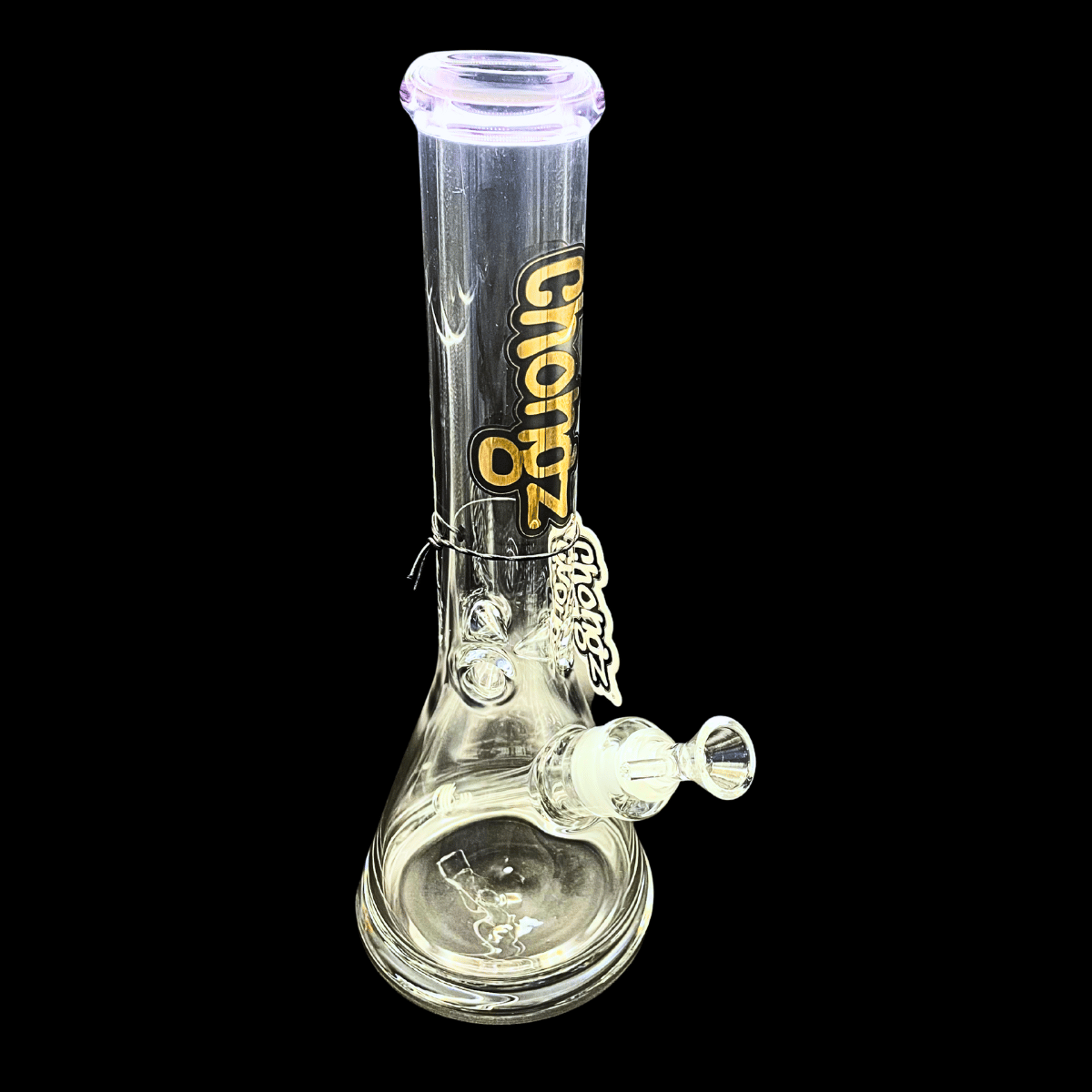 Chongz Heavyweight 35cm glass beaker bong with purple accents