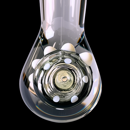 Top-down view inside the Chongz Menace beaker base and downstem