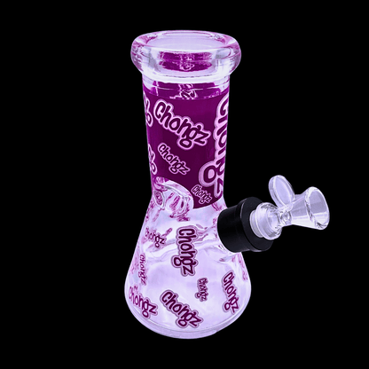 Chongz Multi Chongz purple 8-inch glass beaker bong with matching glass bowl