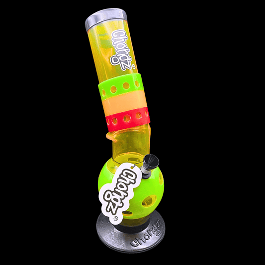 Chongz Neon Orbit 30cm yellow and green bubble-base acrylic bong