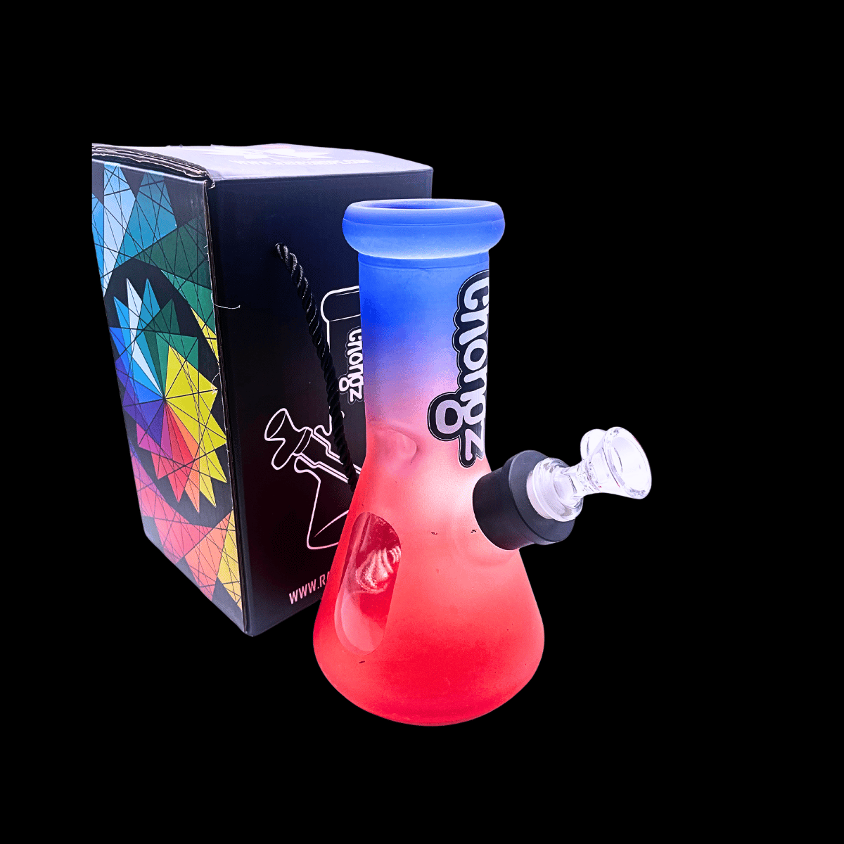 Chongz Rainbow Fade 20cm glass beaker bong with blue-to-red colour finish