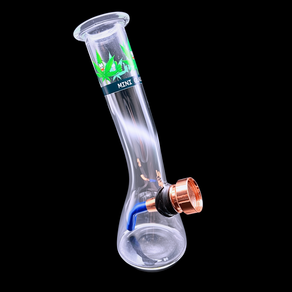 Clear glass leaf mini bong with removable bowl – 13cm