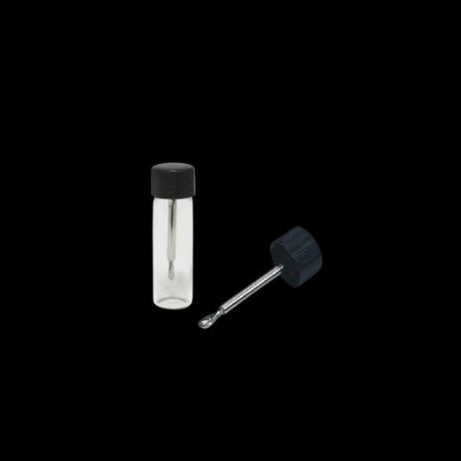 Clear mini vial with micro spoon — 5 cm screw-cap bottle