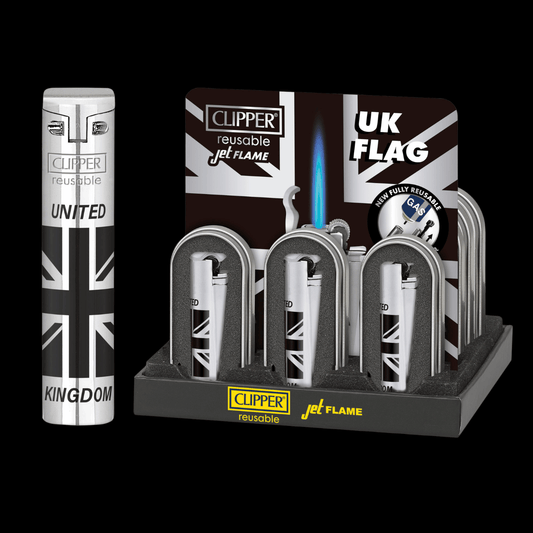 Clipper Metal Jet Flame Lighter – UK Flag Edition