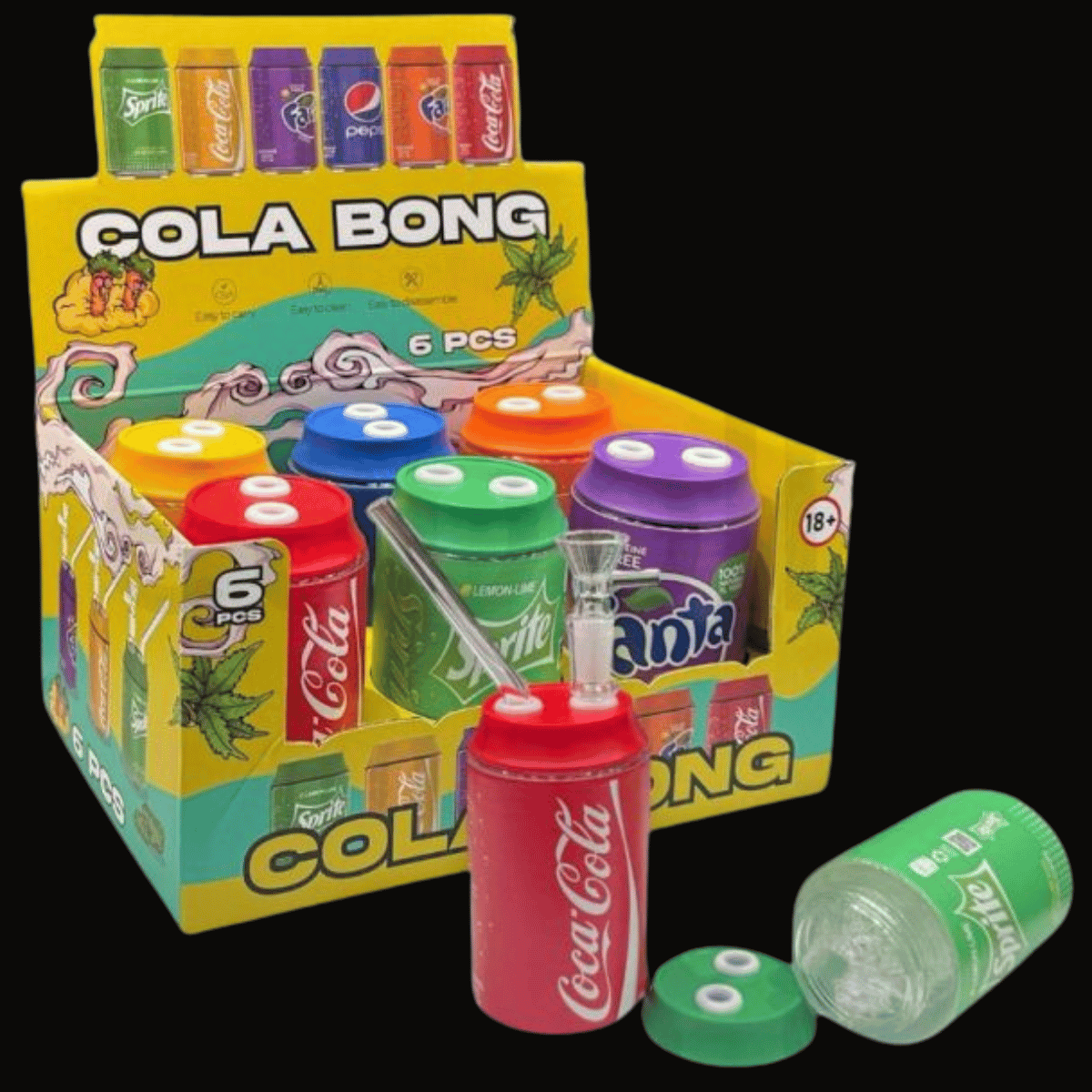 Fizzy Pop Mini Glass Bong — 12cm Drinks Can Waterpipe