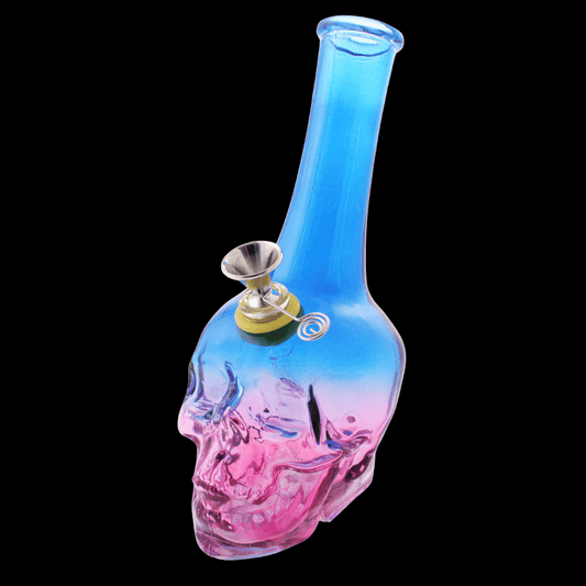 The Neon Skull Glass Bong — Colour Fade Edition (25cm)