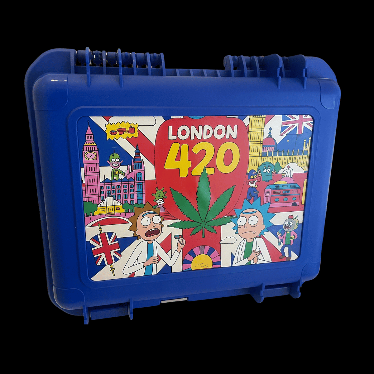 Rick & Morty London 420 Bong & Dab Kit — Blue Locking Hard Case Gift Set