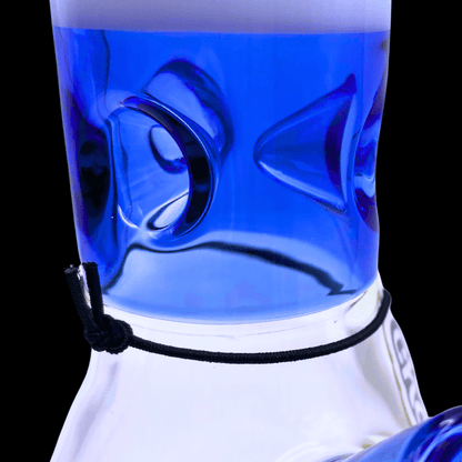 1. Close-up of the blue Chongz Beef Galore bong showing the internal ice notches