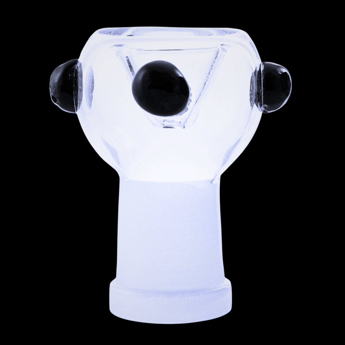 Coloured dot glass bong bowl with 19mm female joint and assorted glass accents