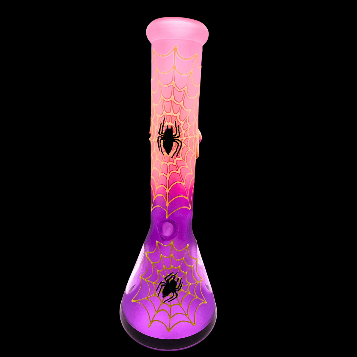 Rear view of the Ocean Muse 3D glass bong showing the purple beaker base and sea-inspired detailing