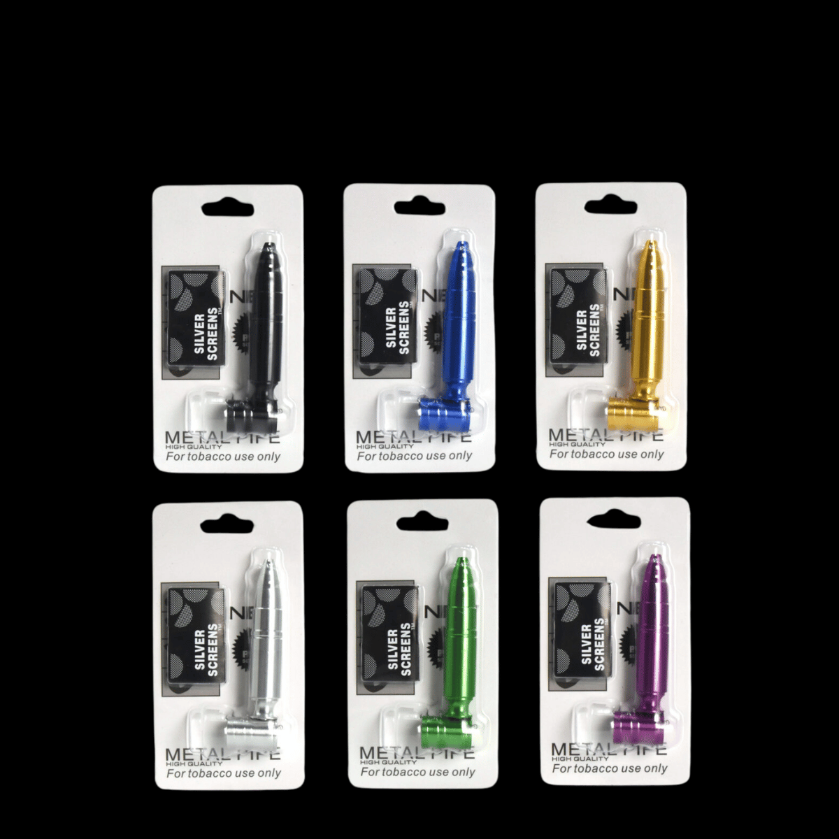 Pocket Bullet Metal Smoking Pipe with Screens