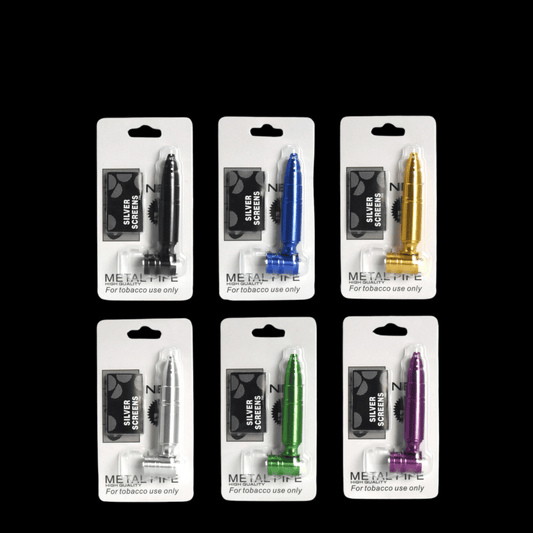 Pocket Bullet Metal Smoking Pipe with Screens