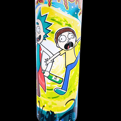 Colourful cartoon portal artwork on the 46cm Portal Chaos glass bong