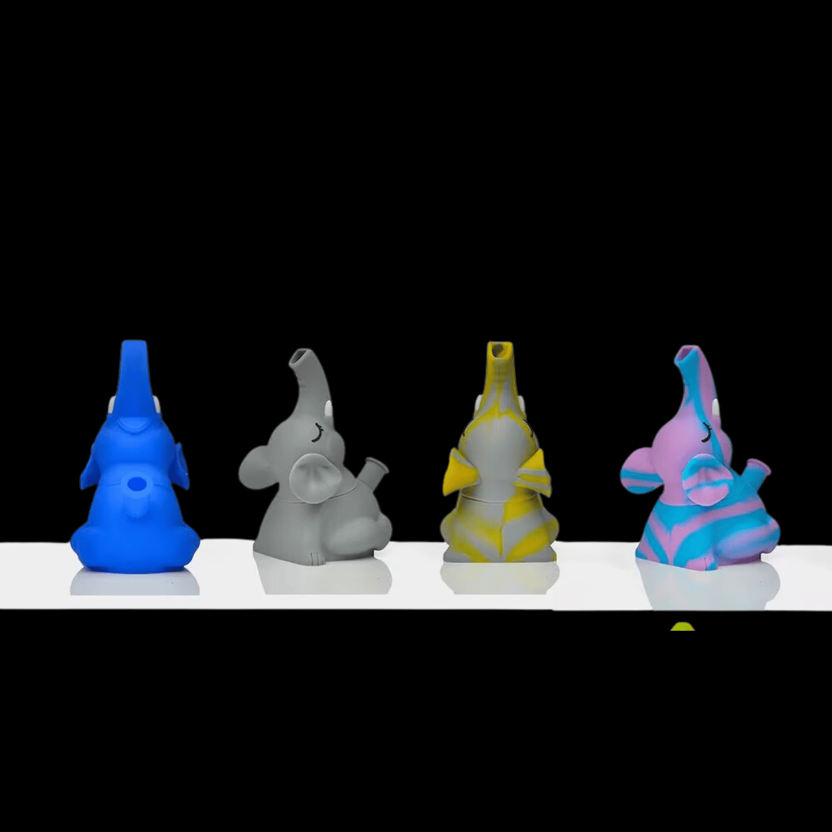 Elephant Silicone Bong — 16cm Novelty Waterpipe, Mixed Colours