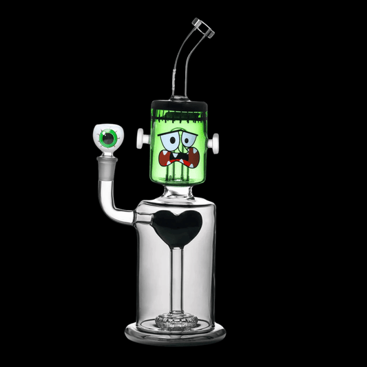 HEMPER Dankenstein XL 33cm glass bong with green monster chamber and eyeball bowl