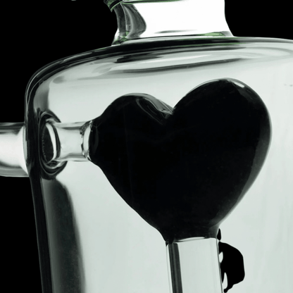 Close-up of black heart-shaped chamber on Dankenstein XL Bong