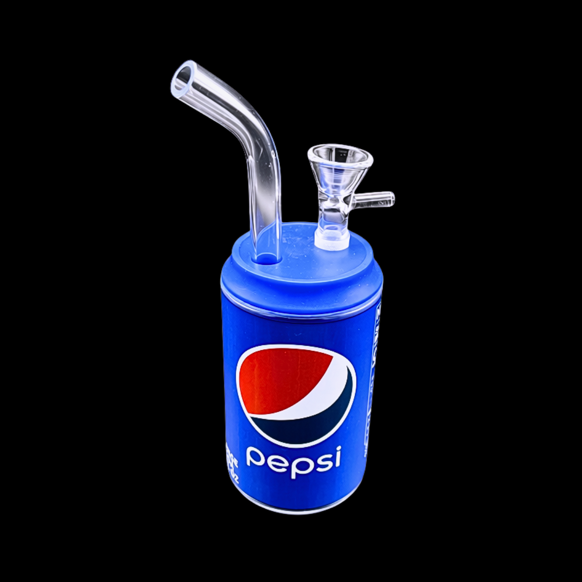 Pepsi-style blue drinks can mini glass bong assembled