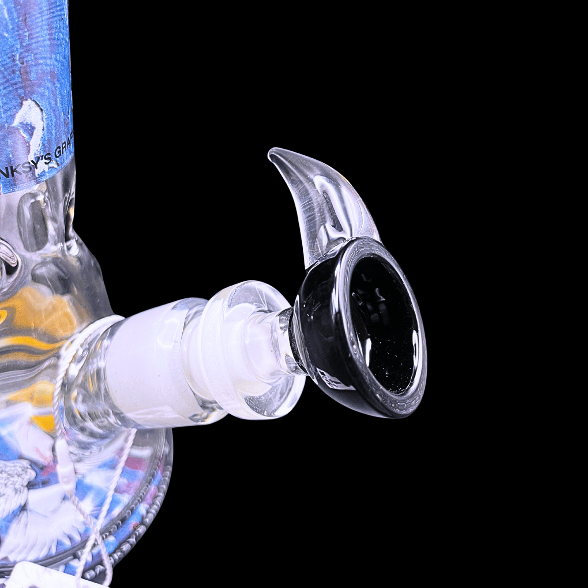 Close-up of G-Rollz Armoured Dove glass percolator bong