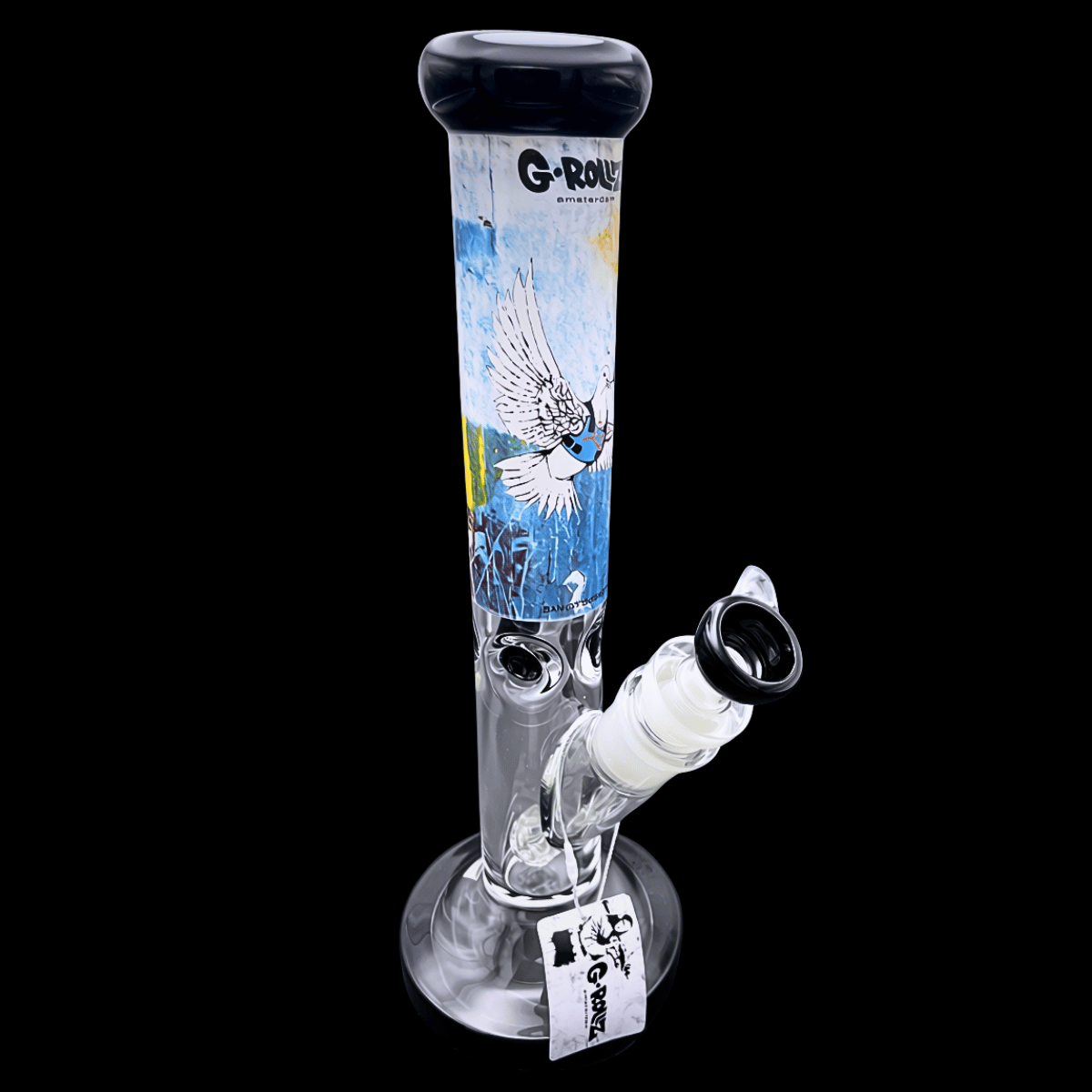 G-Rollz Banksy-inspired Bulletproof Dove glass bong – 35cm