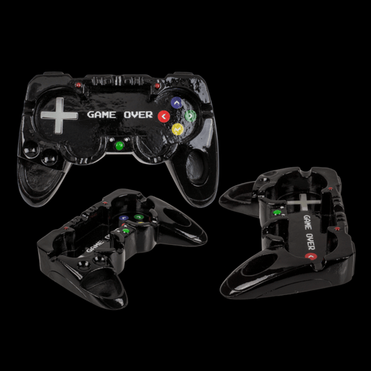 Gamer resin controller ashtray with realistic console design and coloured buttons