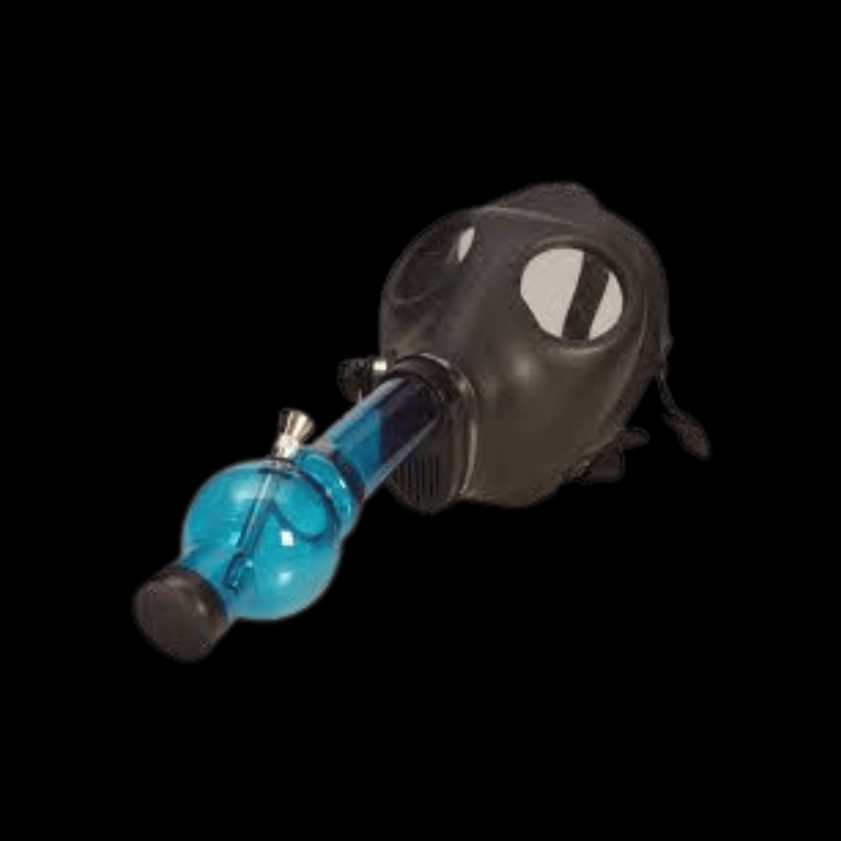 Gas Mask Bong with acrylic chamber – assorted glow and multi-colour designs