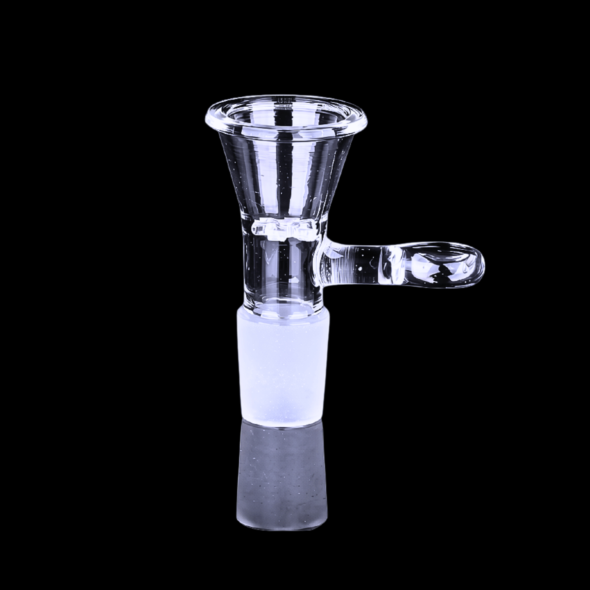 Clear replacement glass bong bowl with side handle and 19mm male joint