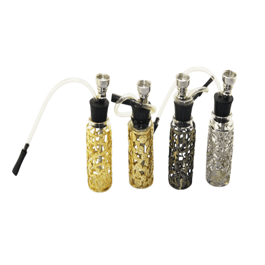 The Leafwrap Mini Glass Bong — Metallic Sleeve Edition (11cm)