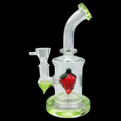 Glass Strawberry Percolator Bong showcasing its unique strawberry-shaped design.
