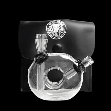 Glass Travel Bong with carrying pouch