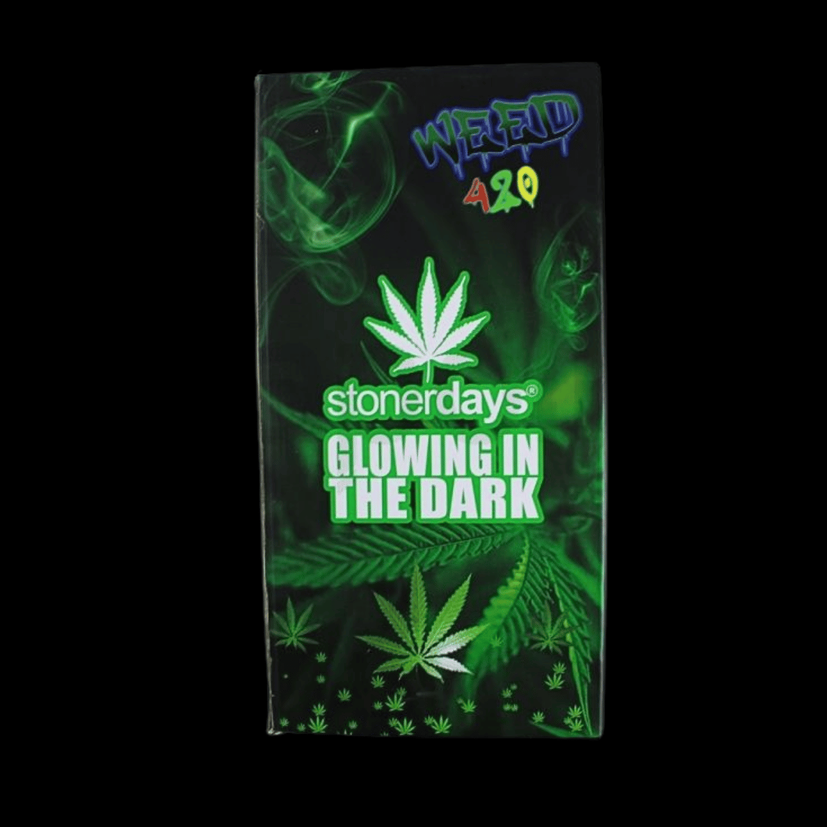 Boxed glow-in-the-dark glass beaker bong with removable glass bowl