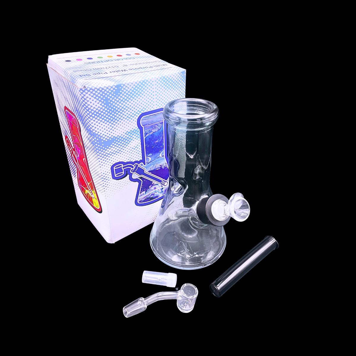 Spectrum Stash 21cm glass bong with gift box and included smoking accessories