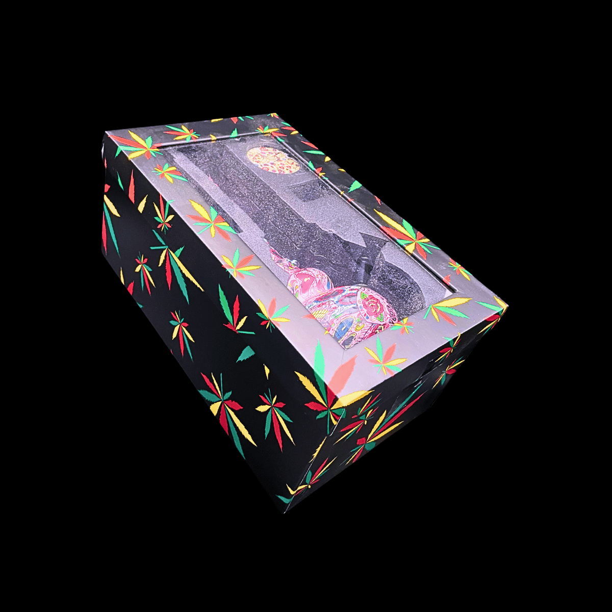 Graffiti Burst glass bong gift set decorated presentation box